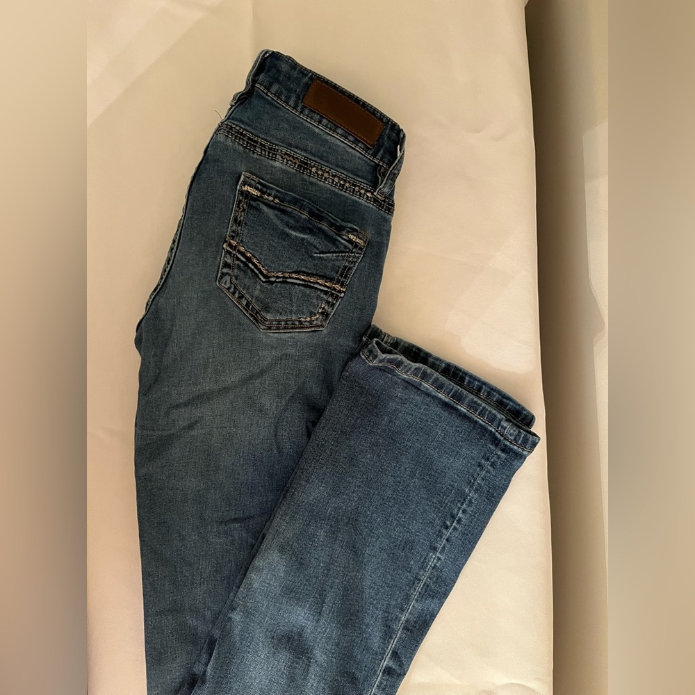 Rock & Roll Womens mid rise boot cut extra stretch riding jeans
